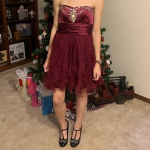 Maroon short formal dress